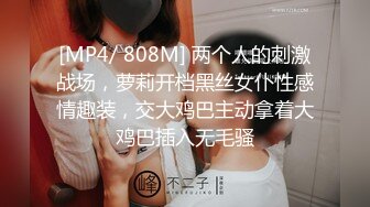 [MP4/ 808M] 两个人的刺激战场，萝莉开档黑丝女仆性感情趣装，交大鸡巴主动拿着大鸡巴插入无毛骚