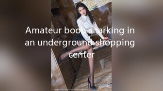 Amateur boob sharking in an underground shopping center